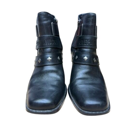 "HARLEY DAVIDSON" Boots SZ 8 Leather VTG Buckles Studded  Y2K Bad Girl Biker - Picture 3 of 16